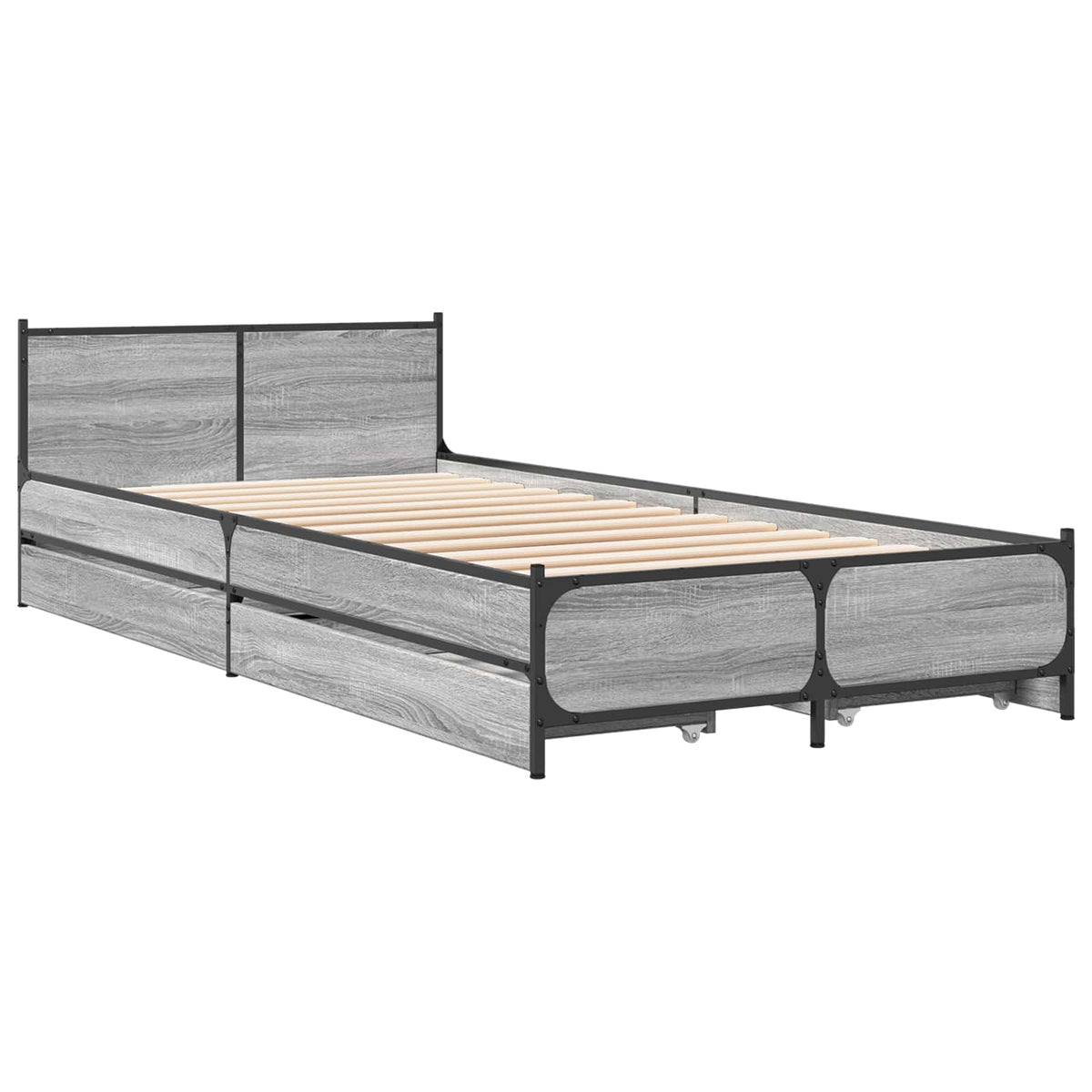 Rám Postele S Čelem Šedý Sonoma 80 X 200 Cm Kompozitní Dřevo