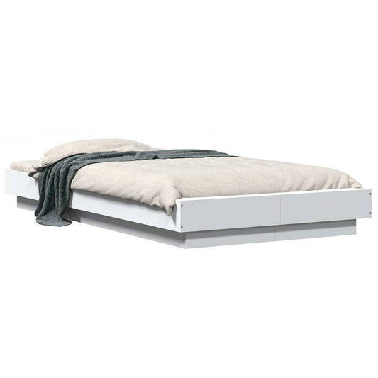 Postel Na Podlaze Bílá 80 X 210 Cm Kompozitní Dřevo