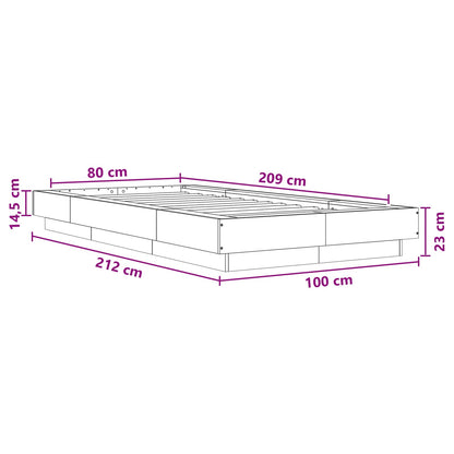 Postel Na Podlaze Bílá 80 X 210 Cm Kompozitní Dřevo
