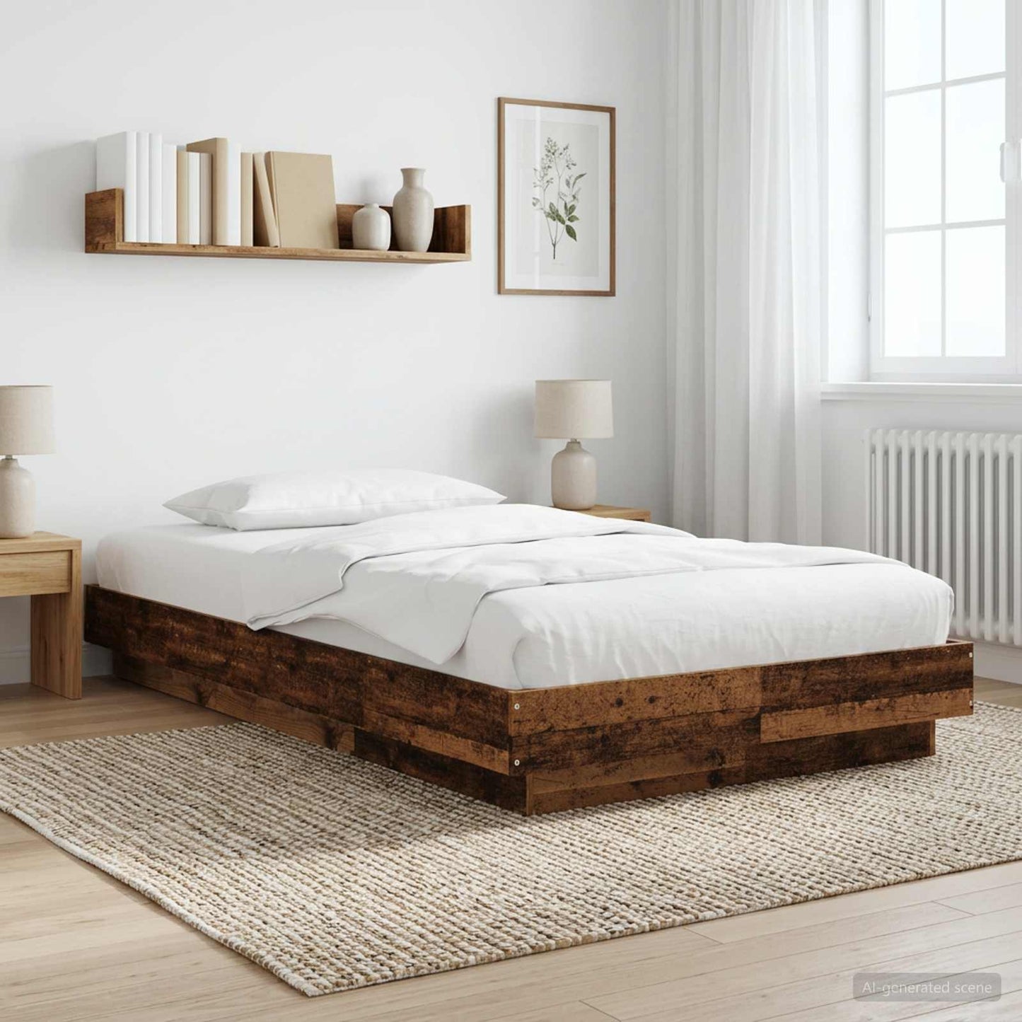Postel Na Podlaze Staré Dřevo 80 X 210 Cm Kompozitní Dřevo