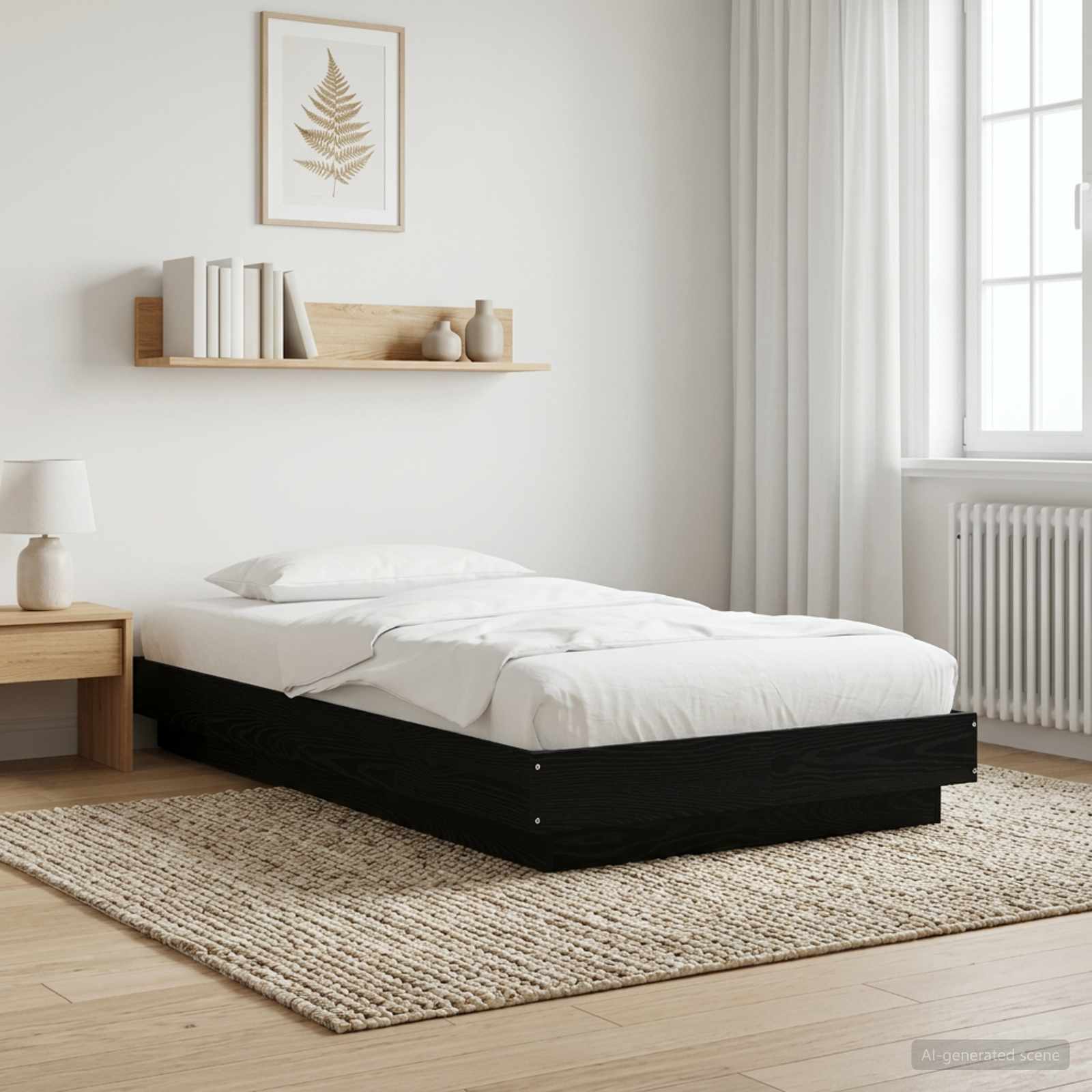 Postel Na Podlaze Černý Dub 80 X 210 Cm Kompozitní Dřevo
