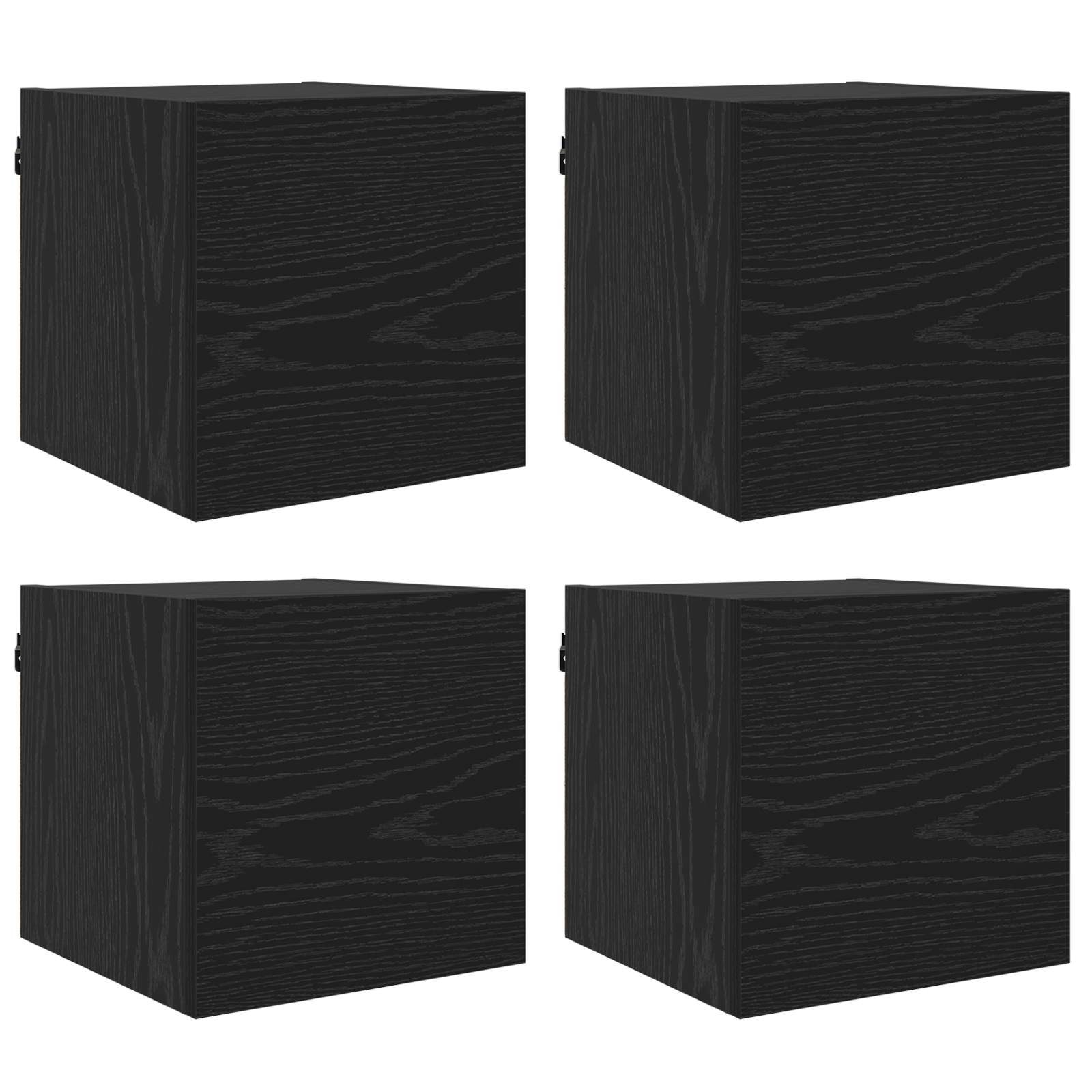 Nástěnný Tv Kabinet Nástěnný 4 Pcs Černý Dub 30,5 X 30 X 30 Cm