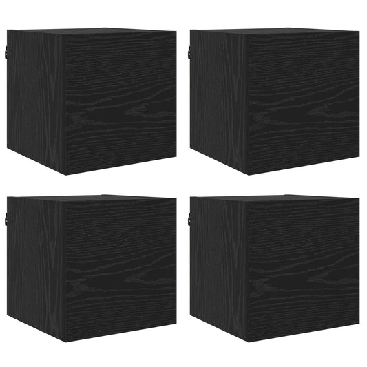 Nástěnný Tv Kabinet Nástěnný 4 Pcs Černý Dub 30,5 X 30 X 30 Cm