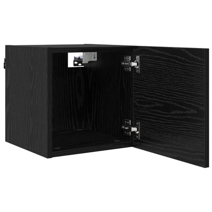 Nástěnný Tv Kabinet Nástěnný 4 Pcs Černý Dub 30,5 X 30 X 30 Cm