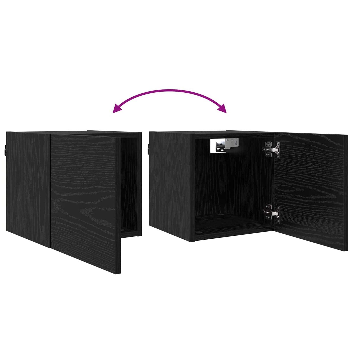Nástěnný Tv Kabinet Nástěnný 4 Pcs Černý Dub 30,5 X 30 X 30 Cm