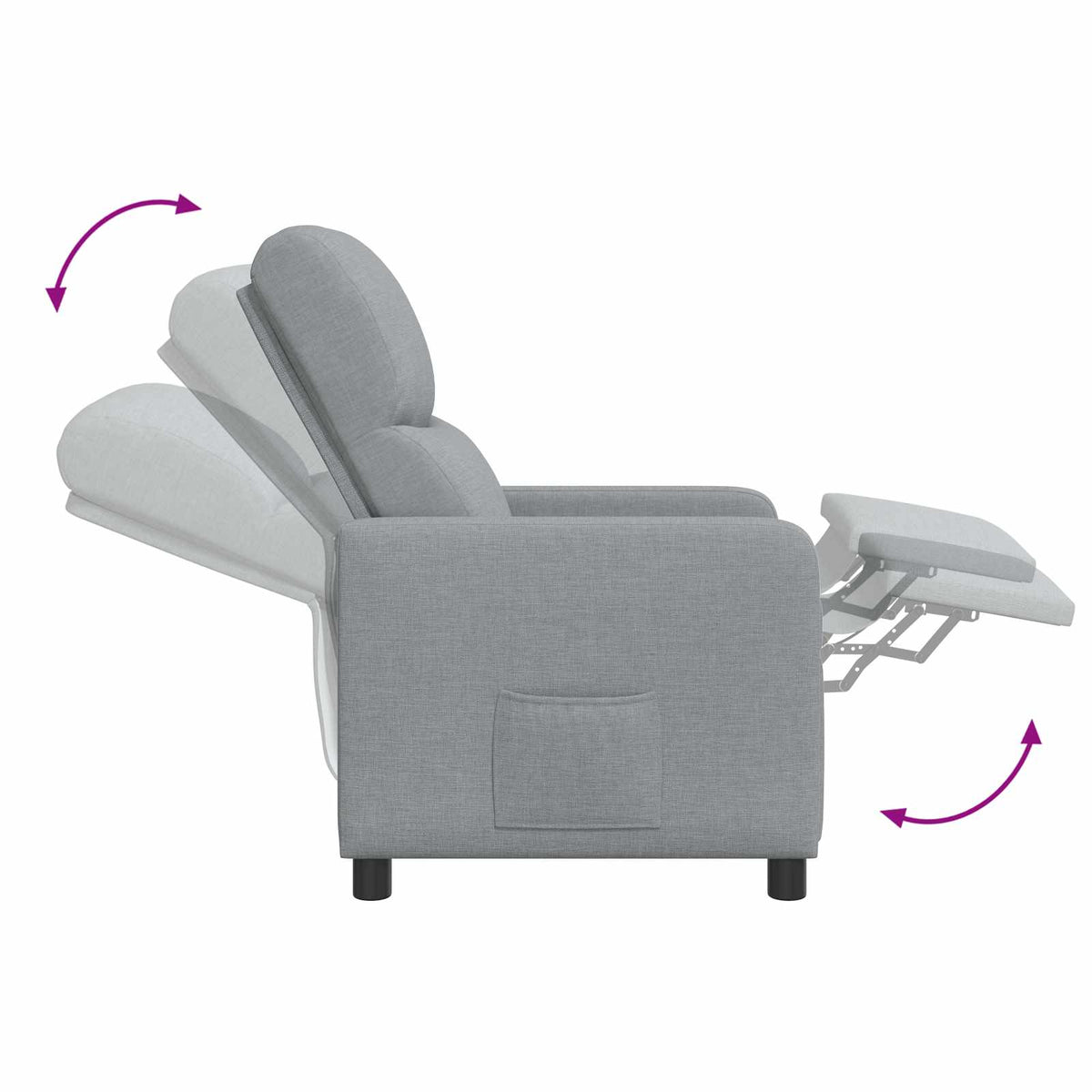 Křeslo S Funkcí Ležení Textil