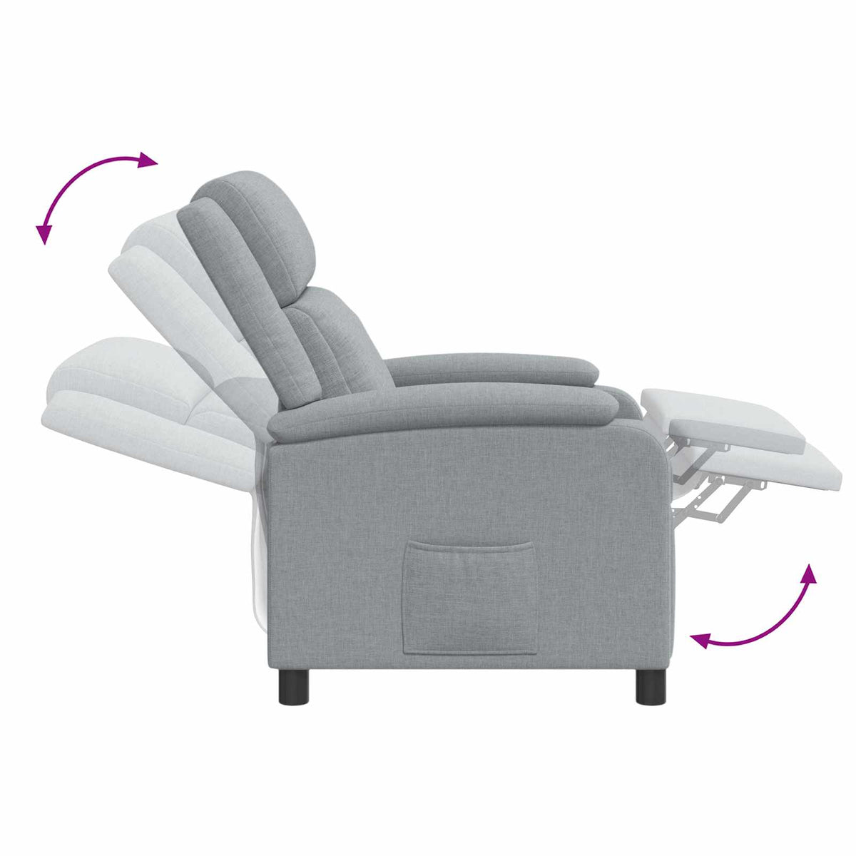 Křeslo S Funkcí Ležení Textil