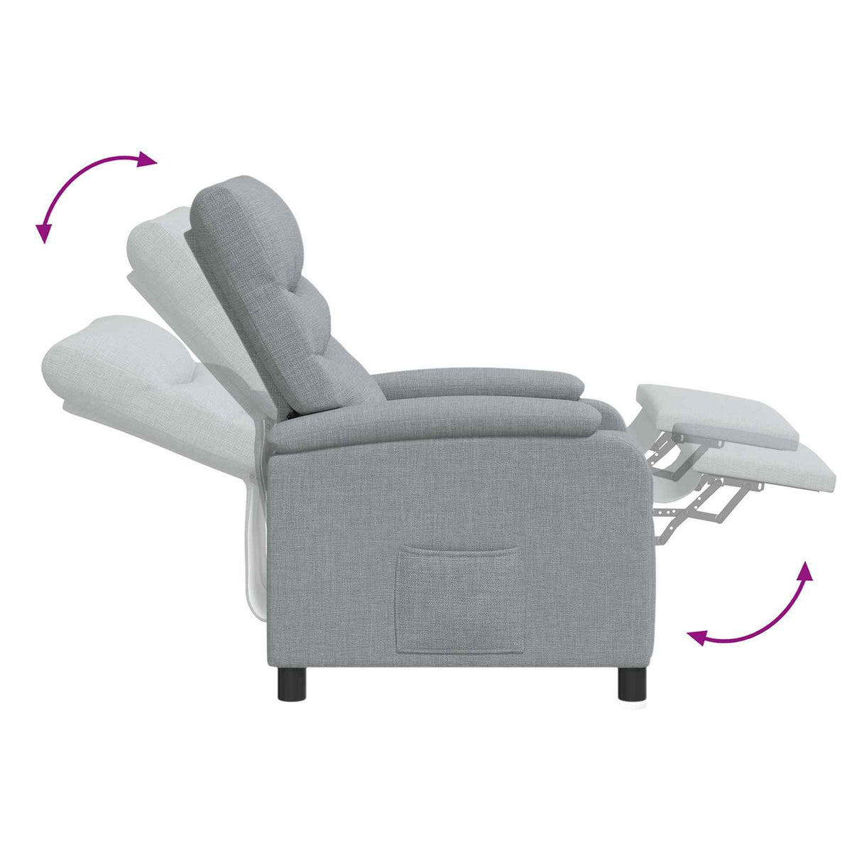 Křeslo S Funkcí Ležení Textil