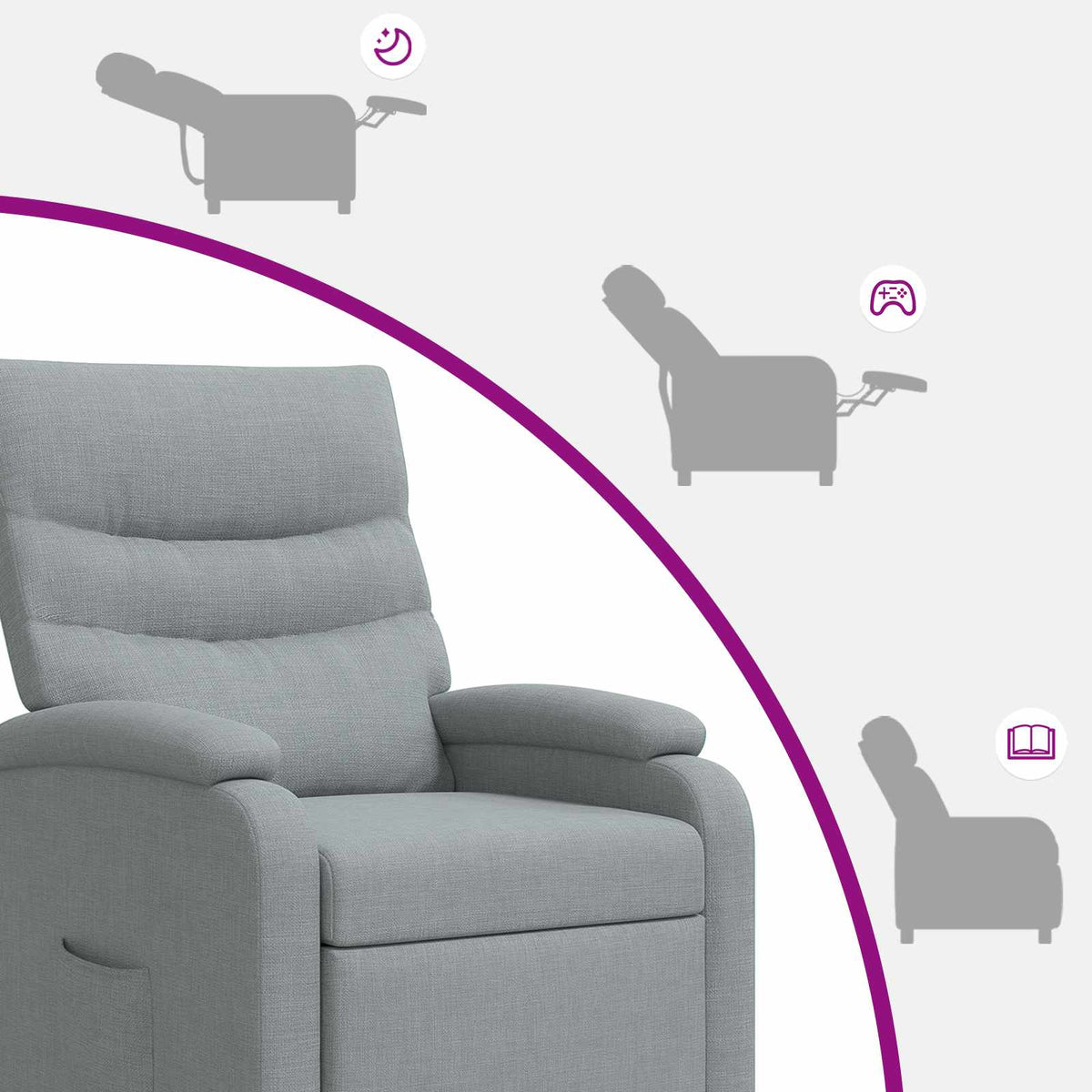 Křeslo S Funkcí Ležení Textil