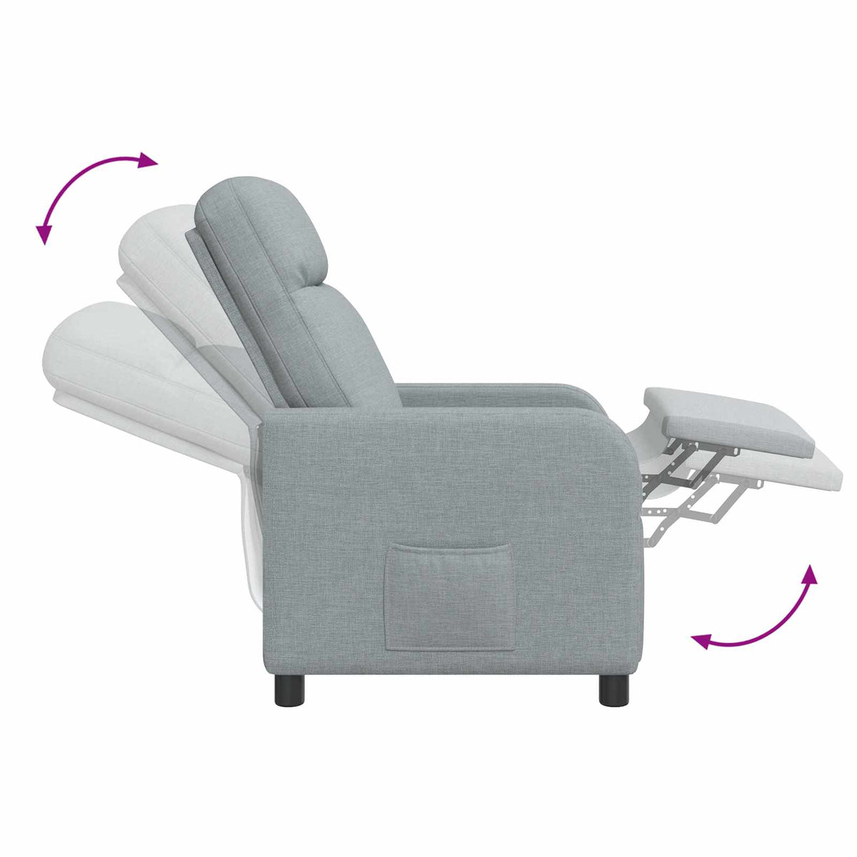 Křeslo S Funkcí Ležení Textil