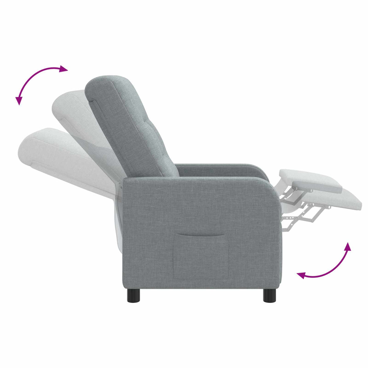 Křeslo S Funkcí Ležení Textil
