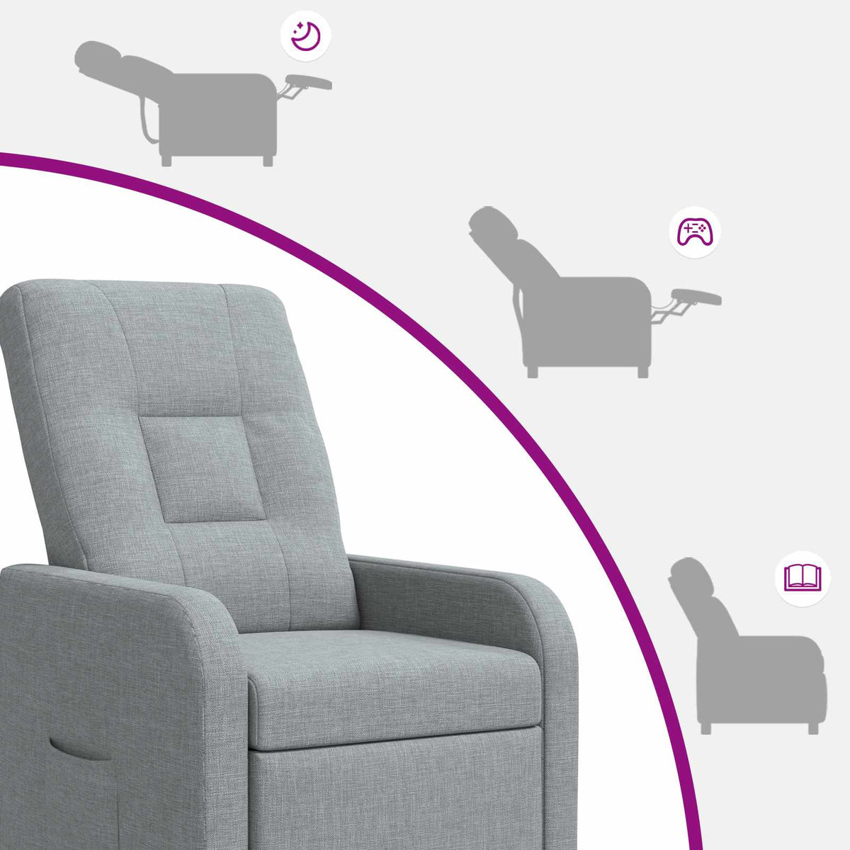 Křeslo S Funkcí Ležení Textil