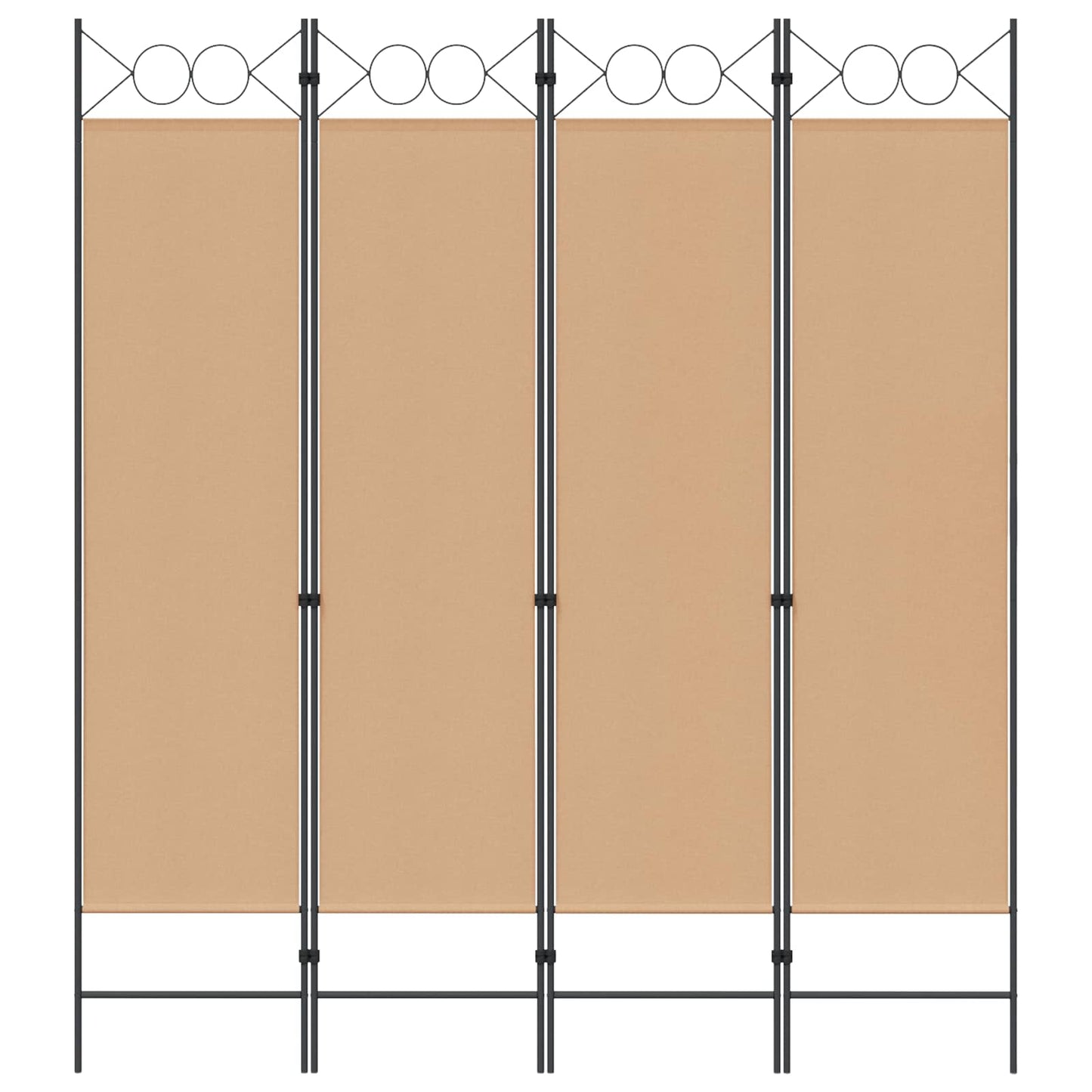 4-Panelový Pokojový Paravan Béžová 160 X 180 Cm Textil