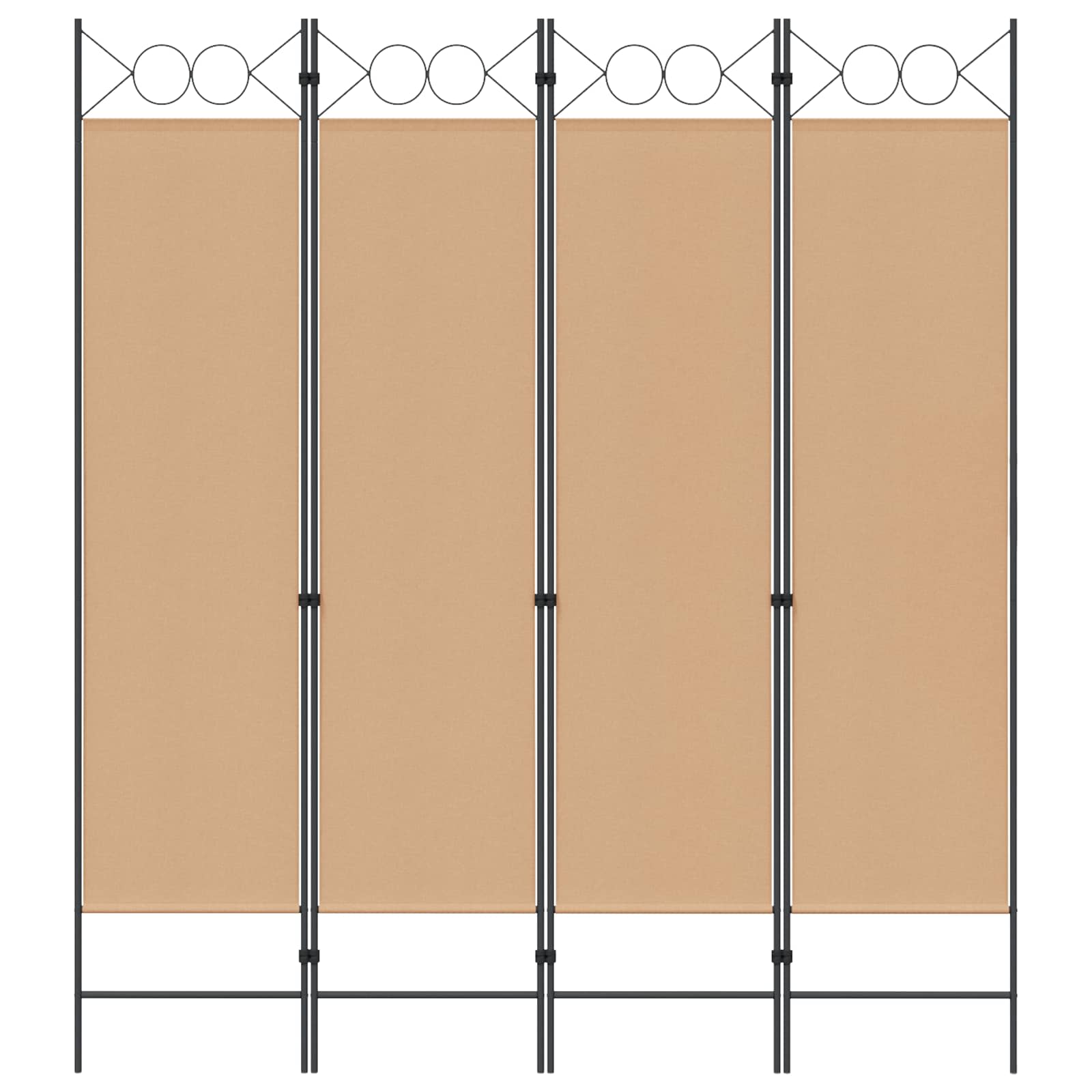 4-Panelový Pokojový Paravan Béžová 160 X 180 Cm Textil