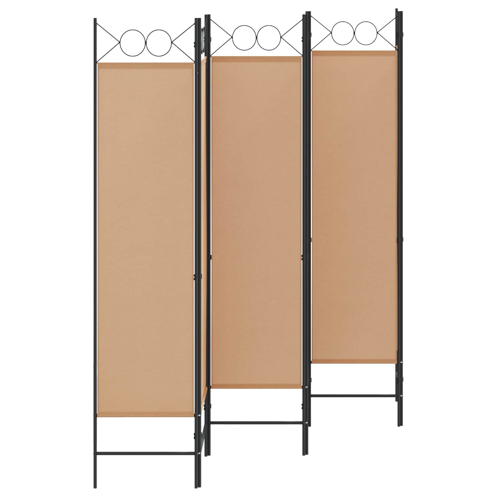 6-Panelový Dělící Paravan Béžová 240 X 180 Cm Textil