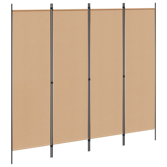 4-Panelový Pokojový Paravan Béžová 200 X 180 Cm Textil
