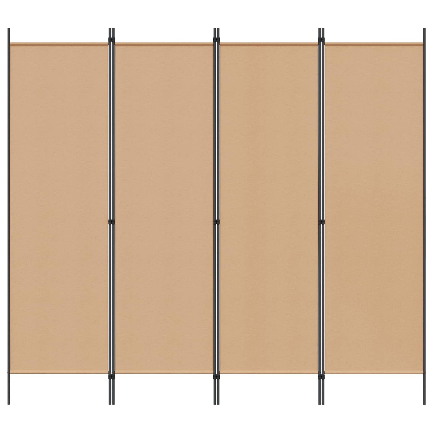 4-Panelový Pokojový Paravan Béžová 200 X 180 Cm Textil
