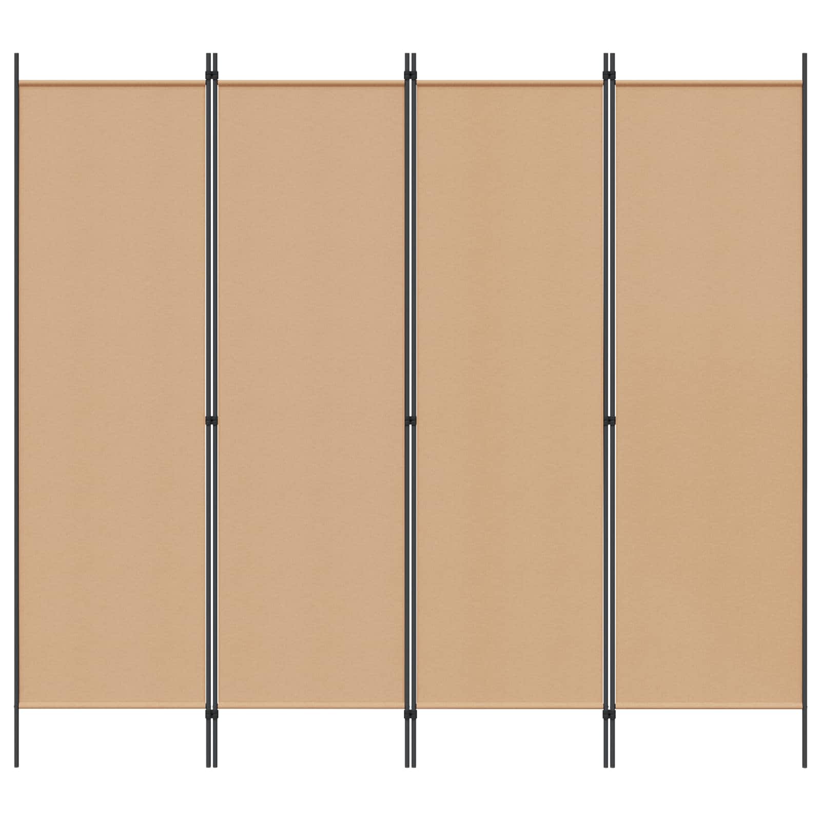 4-Panelový Pokojový Paravan Béžová 200 X 180 Cm Textil