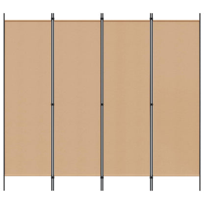 4-Panelový Pokojový Paravan Béžová 200 X 180 Cm Textil