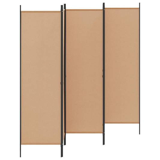 5-Panelový Paravan Béžová 250 X 180 Cm Textil