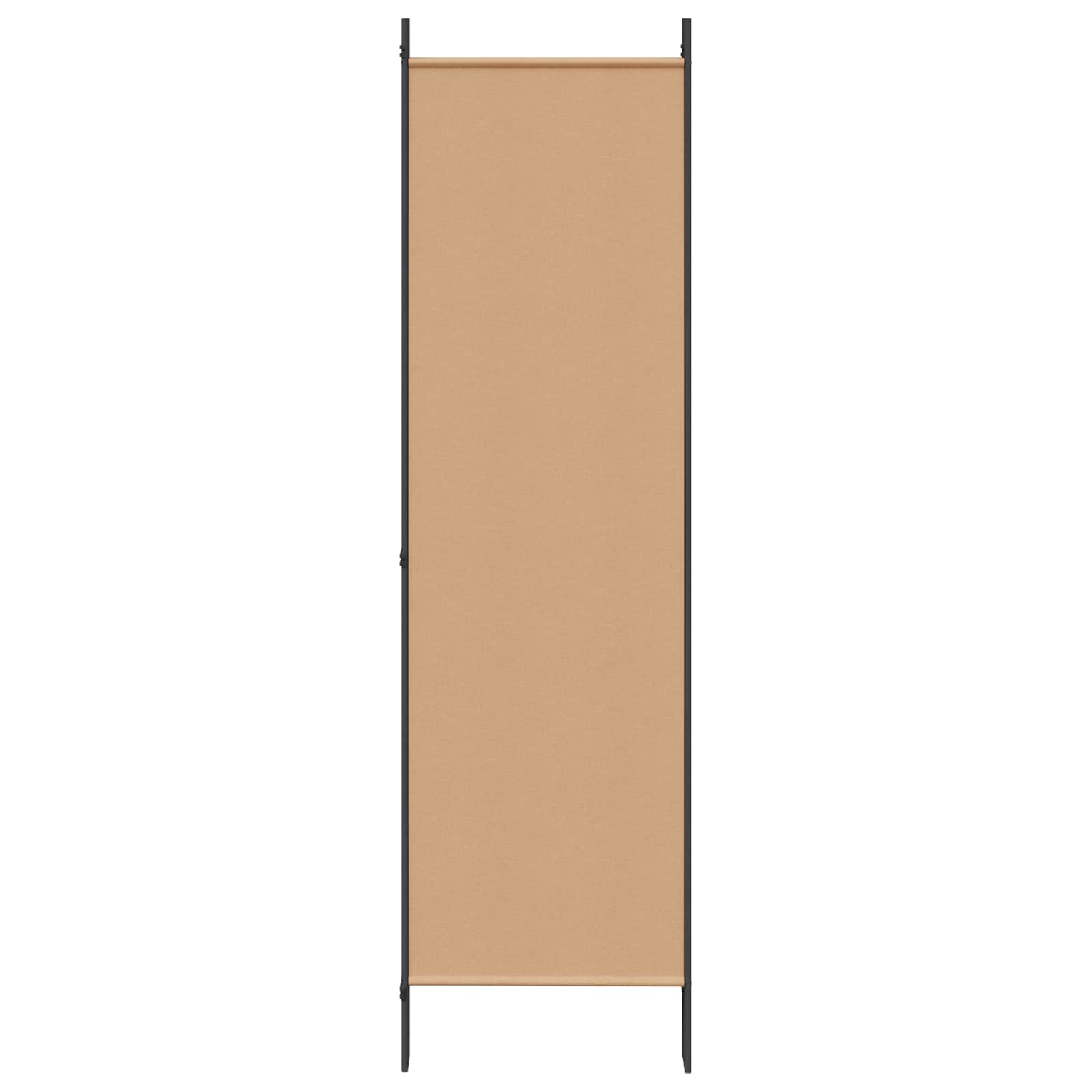 5-Panelový Paravan Béžová 250 X 180 Cm Textil