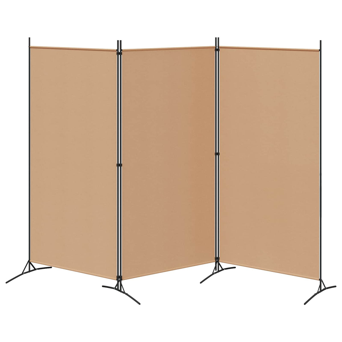 3-Panelový Rozdělovací Stěna Béžová 260 X 180 Cm Textil
