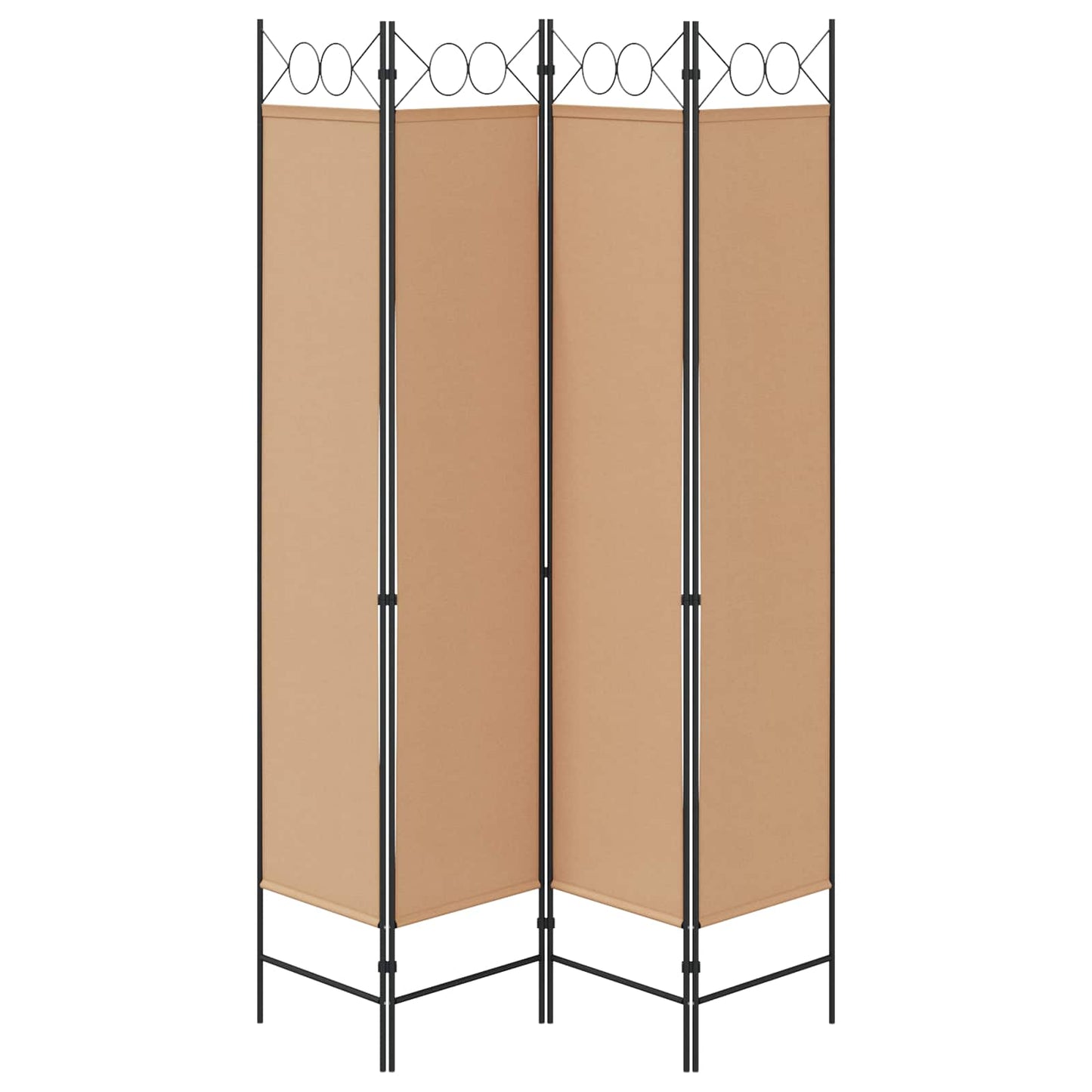 4-Panelový Pokojový Paravan Béžová 160 X 200 Cm Textil