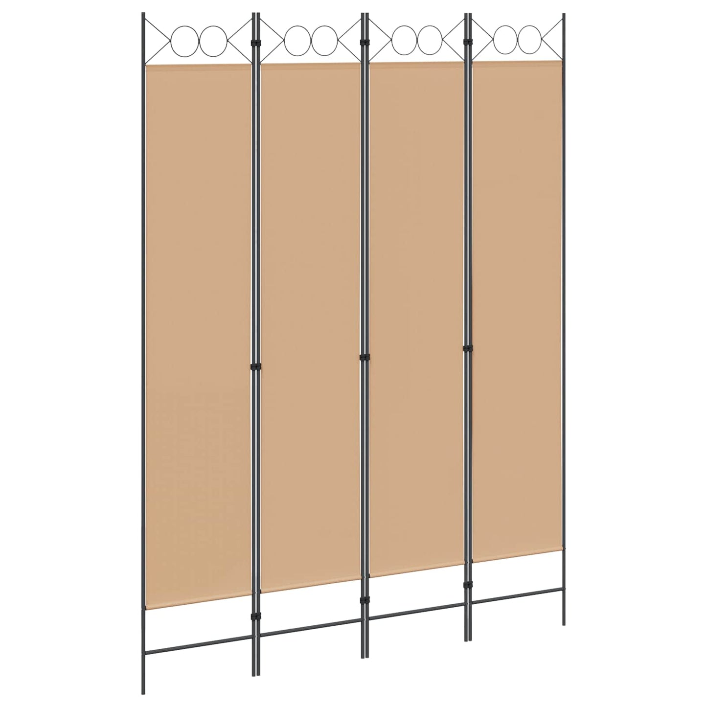 4-Panelový Pokojový Paravan Béžová 160 X 220 Cm Textil