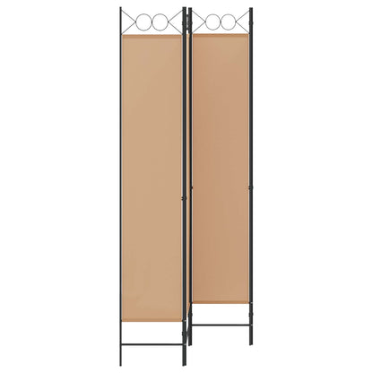 4-Panelový Pokojový Paravan Béžová 160 X 220 Cm Textil