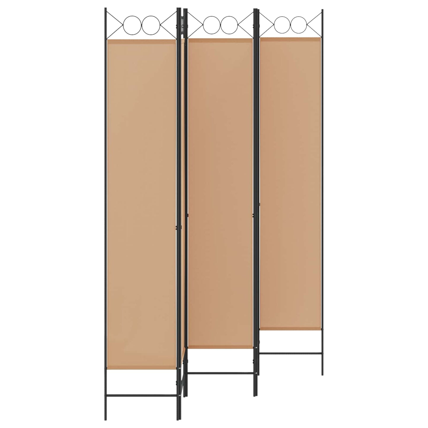 5-Panelový Paravan Béžová 200 X 220 Cm Textil