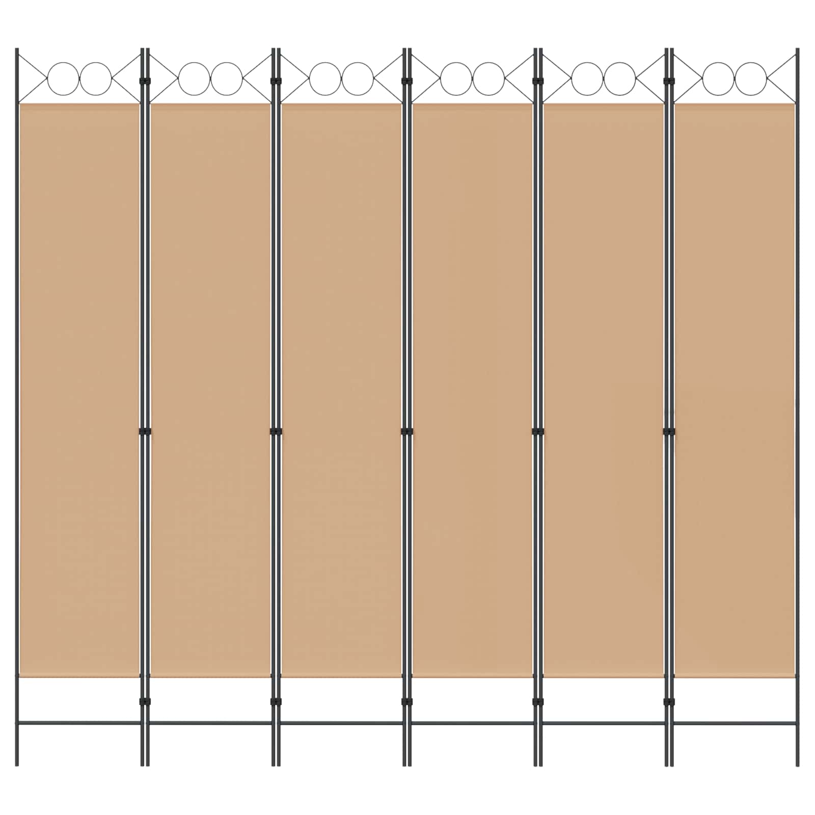 6-Panelový Dělící Paravan Béžová 240 X 220 Cm Textil
