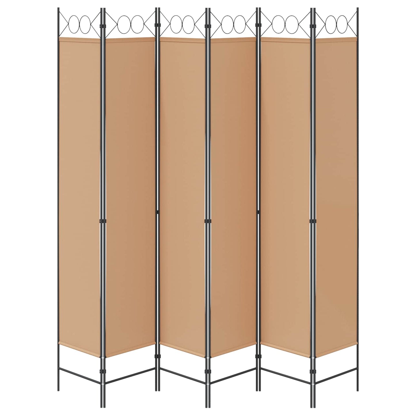 6-Panelový Dělící Paravan Béžová 240 X 220 Cm Textil