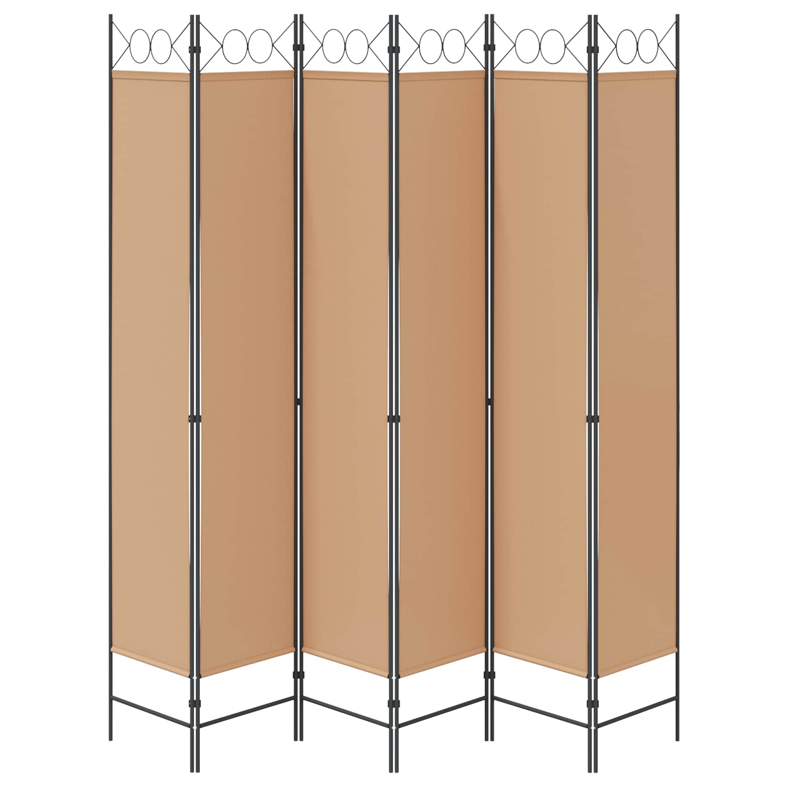 6-Panelový Dělící Paravan Béžová 240 X 220 Cm Textil