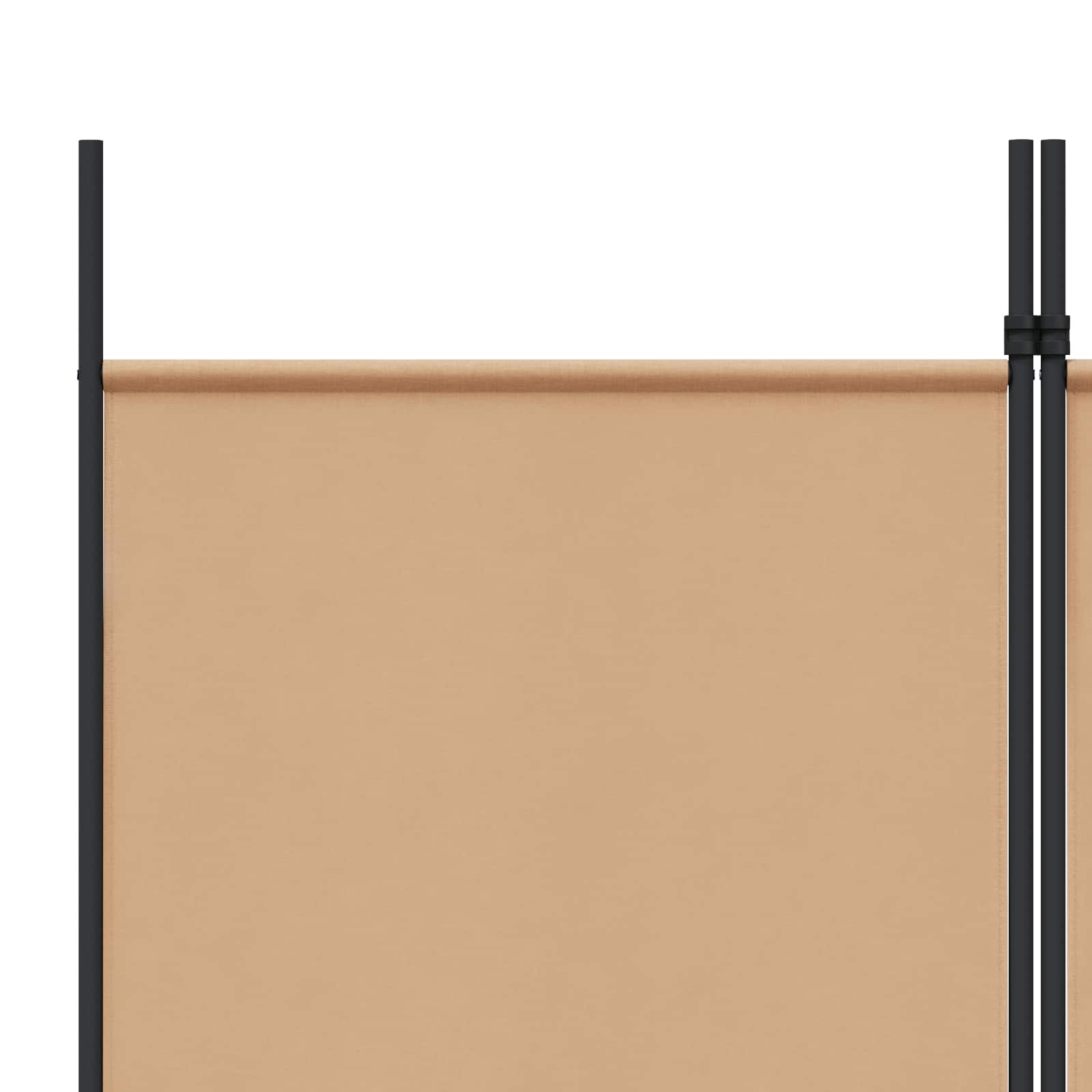 4-Panelový Pokojový Paravan Béžová 200 X 220 Cm Textil