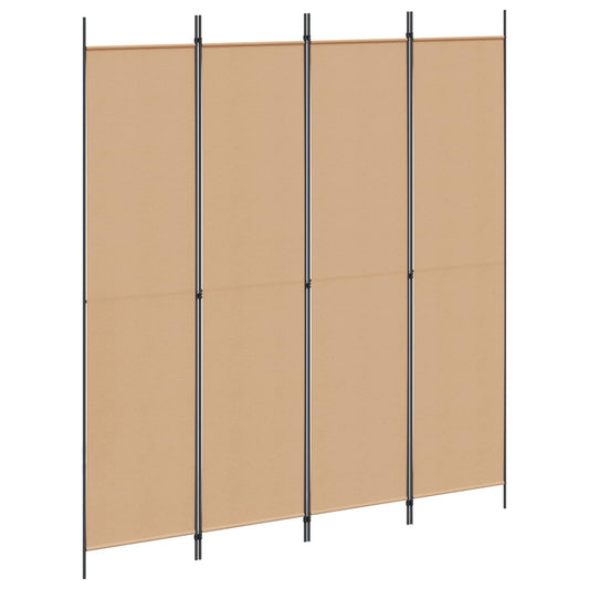 4-Panelový Pokojový Paravan Béžová 200 X 220 Cm Textil
