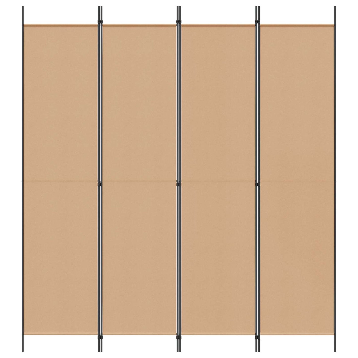 4-Panelový Pokojový Paravan Béžová 200 X 220 Cm Textil