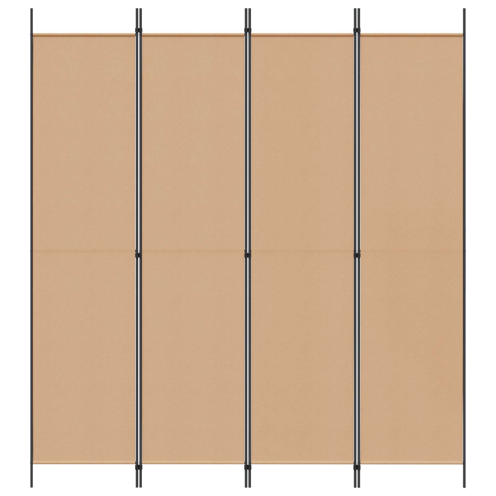 4-Panelový Pokojový Paravan Béžová 200 X 220 Cm Textil