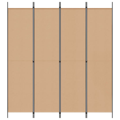 4-Panelový Pokojový Paravan Béžová 200 X 220 Cm Textil