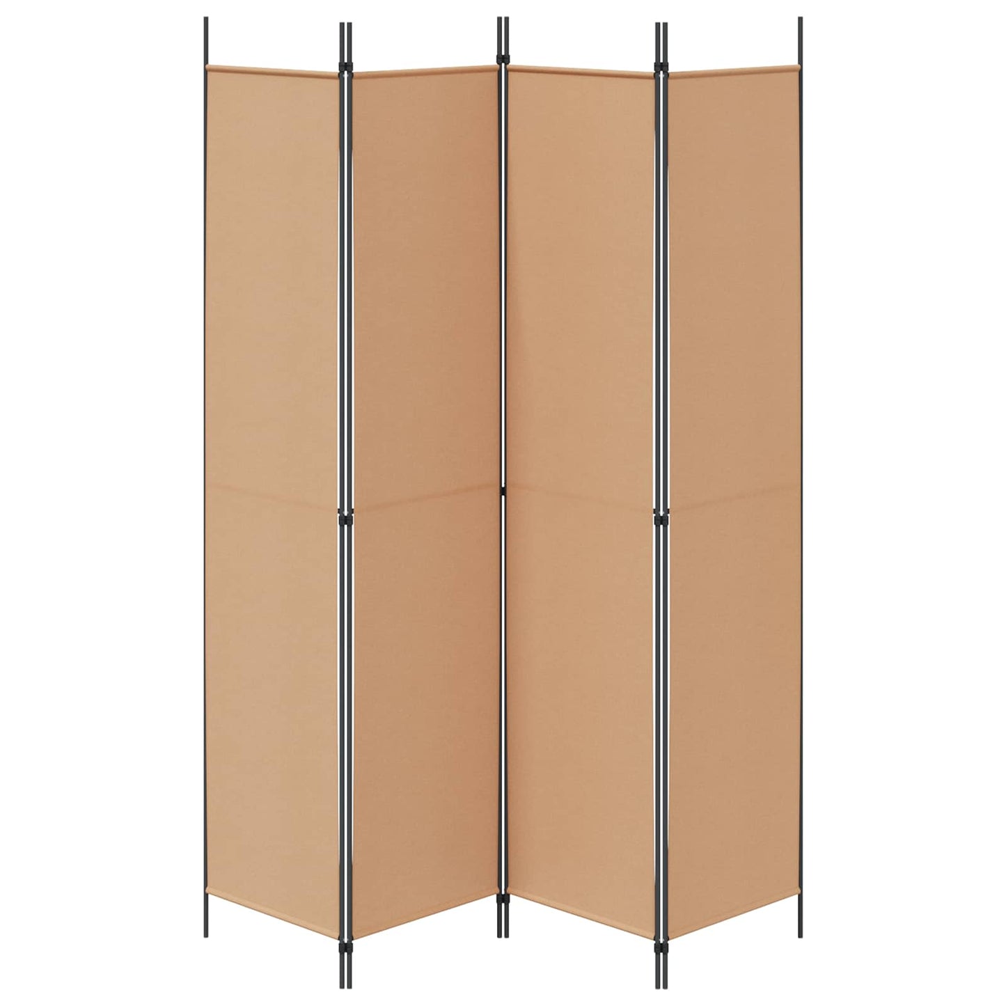 4-Panelový Pokojový Paravan Béžová 200 X 220 Cm Textil
