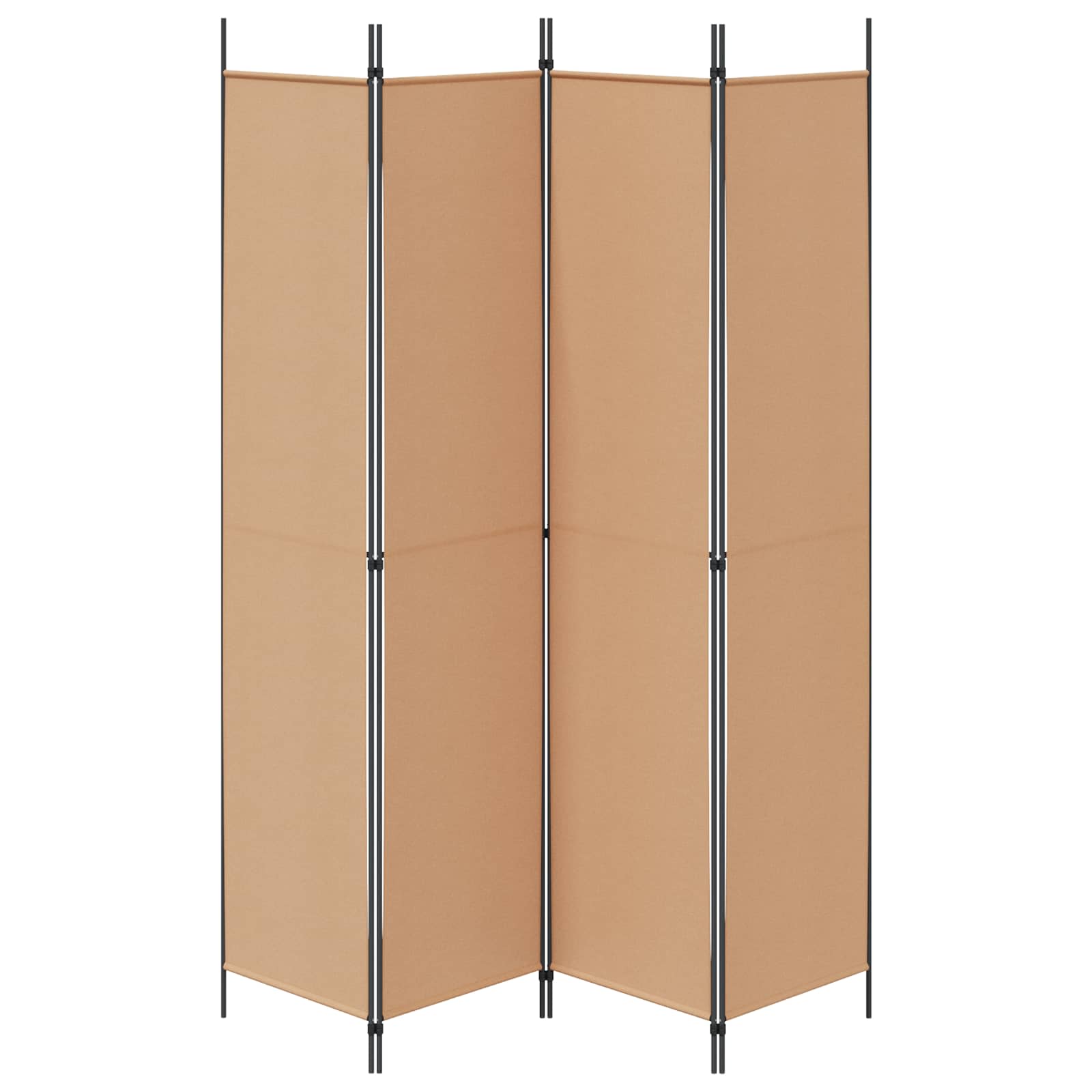 4-Panelový Pokojový Paravan Béžová 200 X 220 Cm Textil