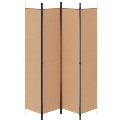 4-Panelový Pokojový Paravan Béžová 200 X 220 Cm Textil