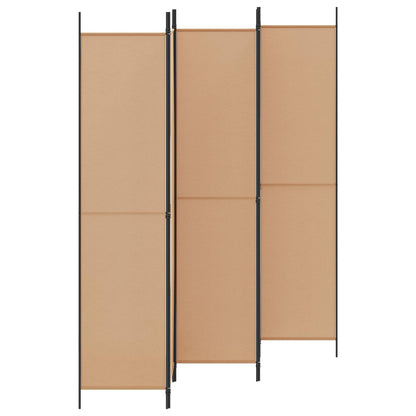 5-Panelový Paravan Béžová 250 X 220 Cm Textil