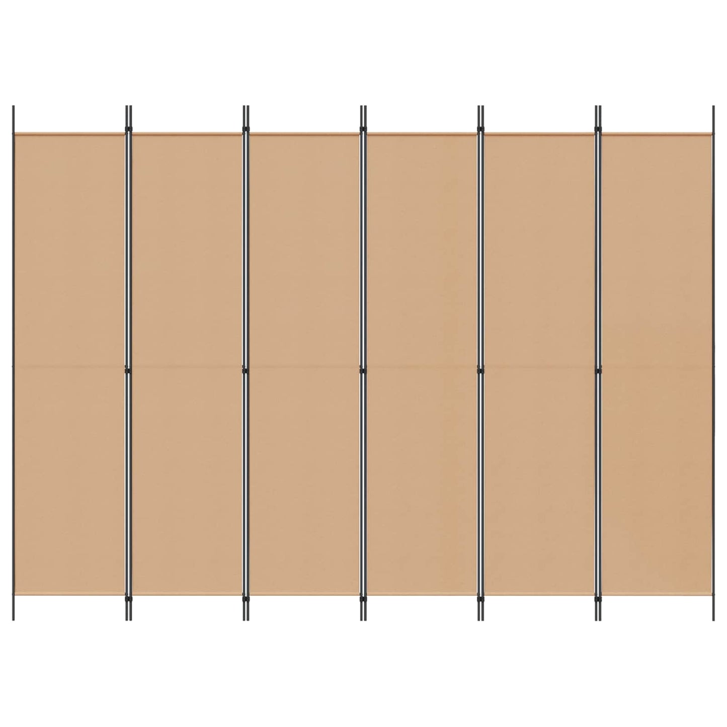 6-Panelový Dělící Paravan Béžová 300 X 220 Cm Textil
