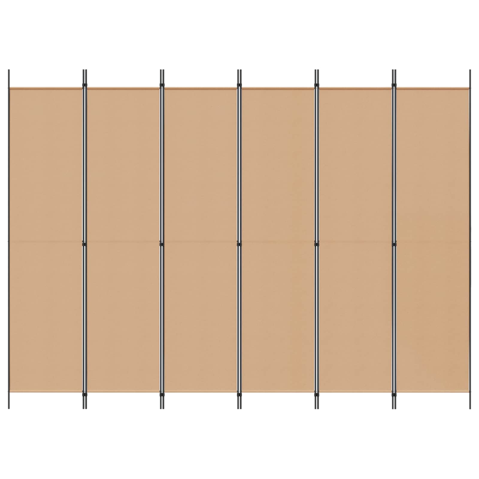 6-Panelový Dělící Paravan Béžová 300 X 220 Cm Textil