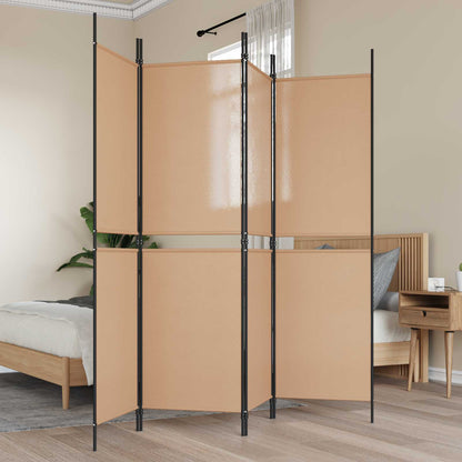 4-Panelový Pokojový Paravan Béžová 200 X 180 Cm Textil