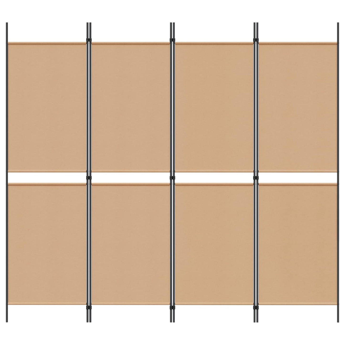 4-Panelový Pokojový Paravan Béžová 200 X 180 Cm Textil