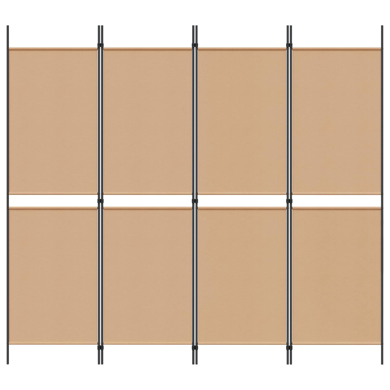 4-Panelový Pokojový Paravan Béžová 200 X 180 Cm Textil