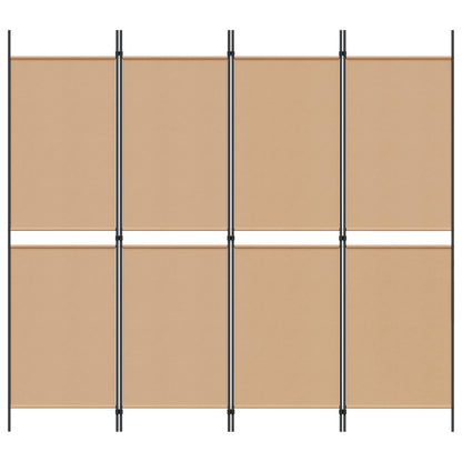 4-Panelový Pokojový Paravan Béžová 200 X 180 Cm Textil