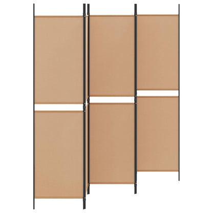 5-Panelový Paravan Béžová 250 X 200 Cm Textil