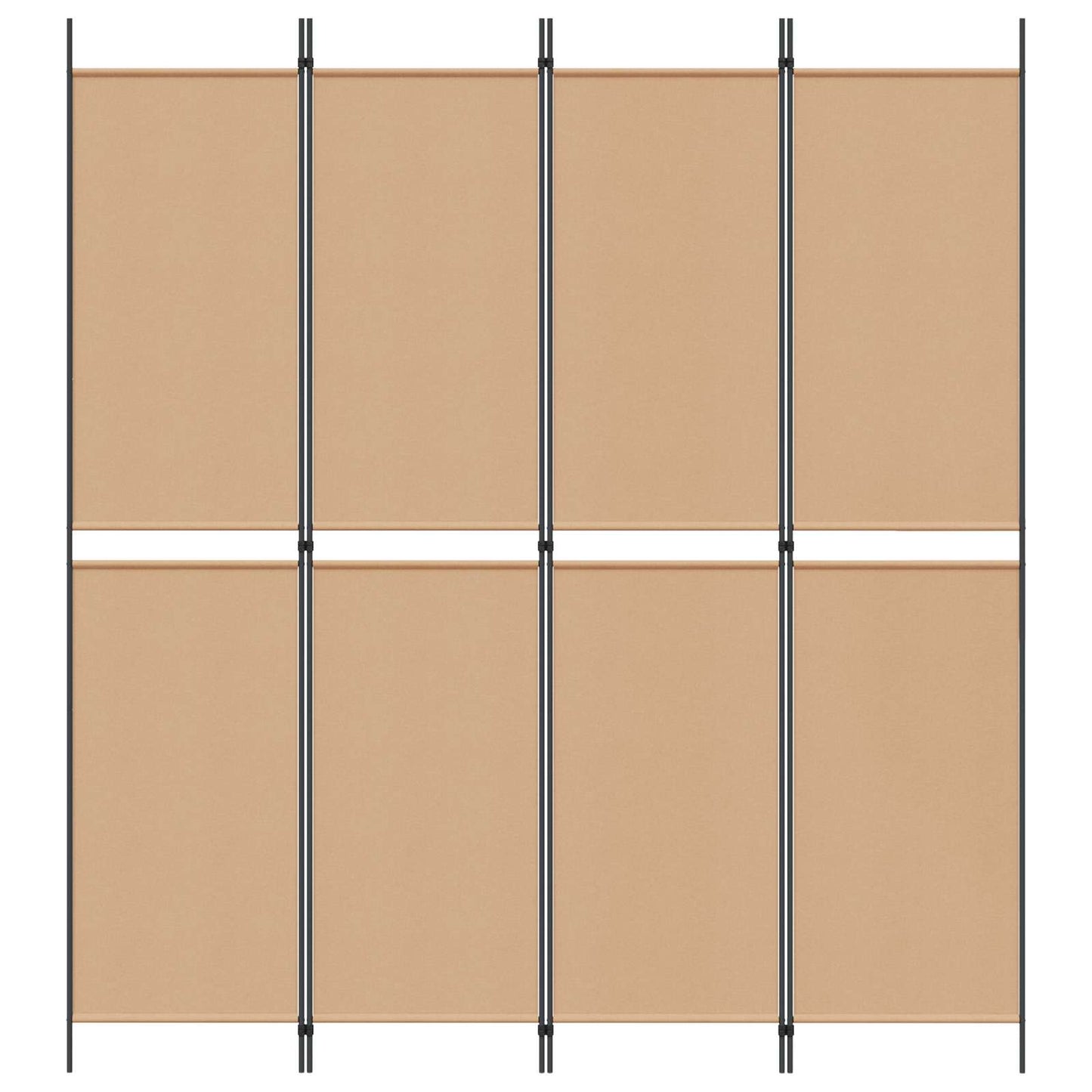 4-Panelový Rozdělovací Paravan Béžová 200 X 220 Cm Textil